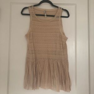 Free People Lace Peplum Top